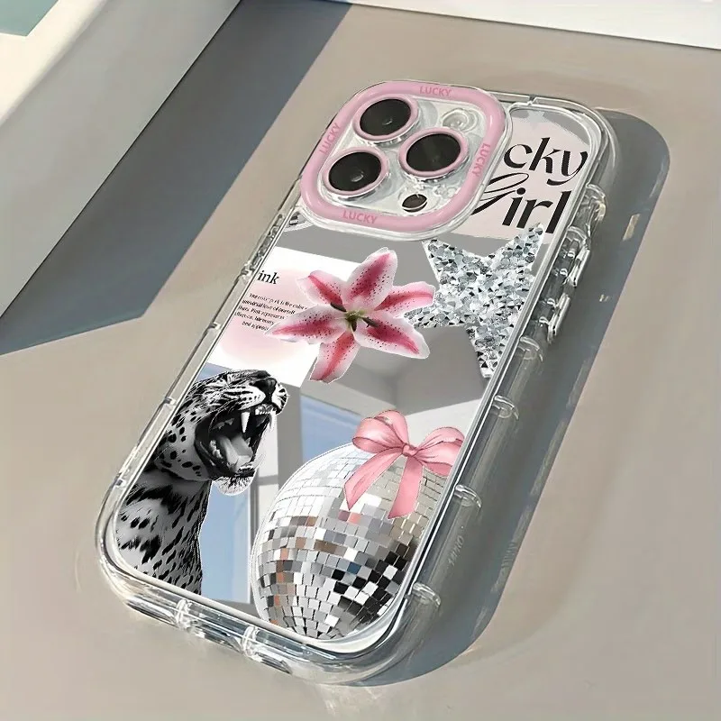

Cherry Bow Lip Pattern Phone Cases For iPhone 17 16 15 14 Pro Max 13 12 11 X XS XR 7 8 Plus 16e 17 Pro Mirror Shockproof Cover