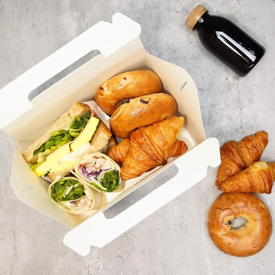 30 Pcs 9x6x6 Large Gable Boxes White Gift Boxes with Handles Bakery Boxes Treat Boxes Paper Lunch Boxes To Go Boxes for Birthda