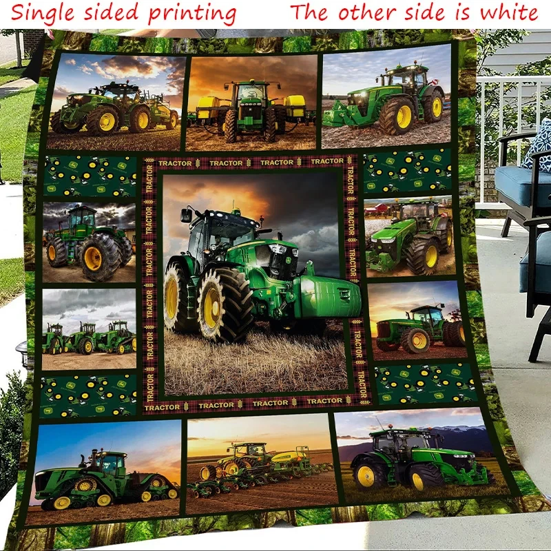 

Tractor Print Blanket Farm Tractor Harvester Print Throw Blanket Lightweight Warm Boys Children Cartoon Bed Blankets Bedspread