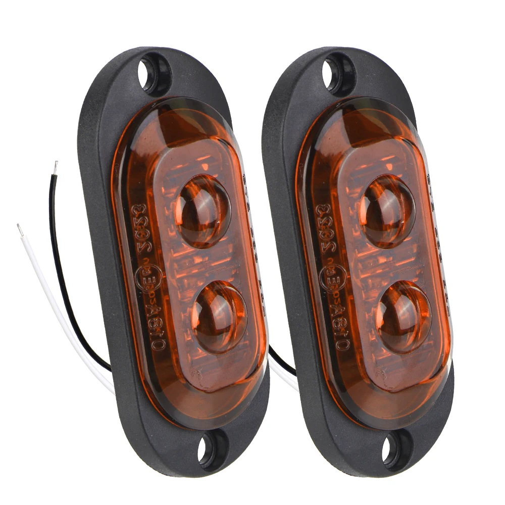 12V-24V Trailer Marker Lights Car-Styling 2pcs Car Side Lamp 2 LED Indicator Taillights Truck Signal Light