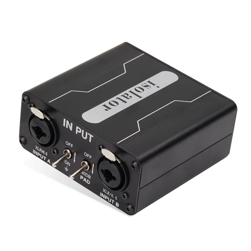 

GX200 Audio Isolator Dual-Channel 6.5 XLR Mixer Audio Isolator Current Sound Noise Mixer Microphone Common Ground Filter HOT