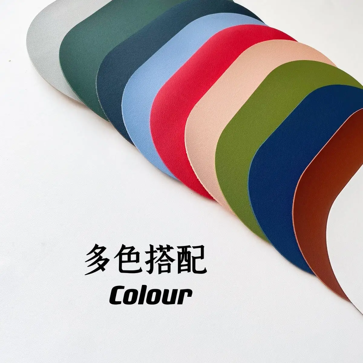 Solid color simple premium gray portable leather small mouse pad mobile office wrist guard dirt resistant