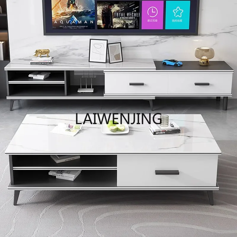 LYN simple rock slab furniture coffee table TV cabinet combination economical wear-resistant small apartment Italian minimalist