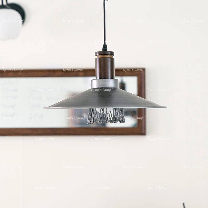 Walnut colored chandelier with brushed vintage vintage dining room bedroom nostalgic solid wood frisbee