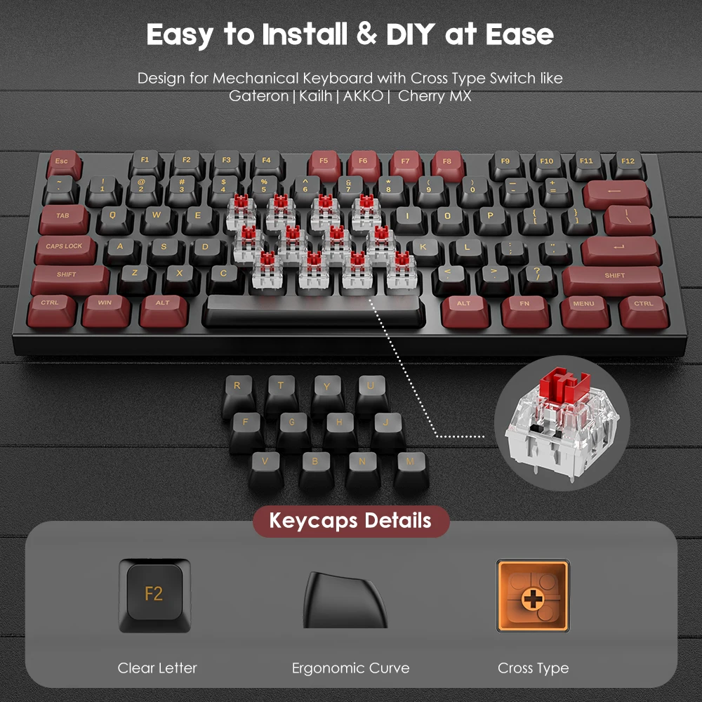 149 klucz nasadki na klawisze z PBT CSA profil spersonalizowane DIY czarny żółty angielski Keycap dla mechaniczna klawiatura gamingowa dla osi satelitarnej