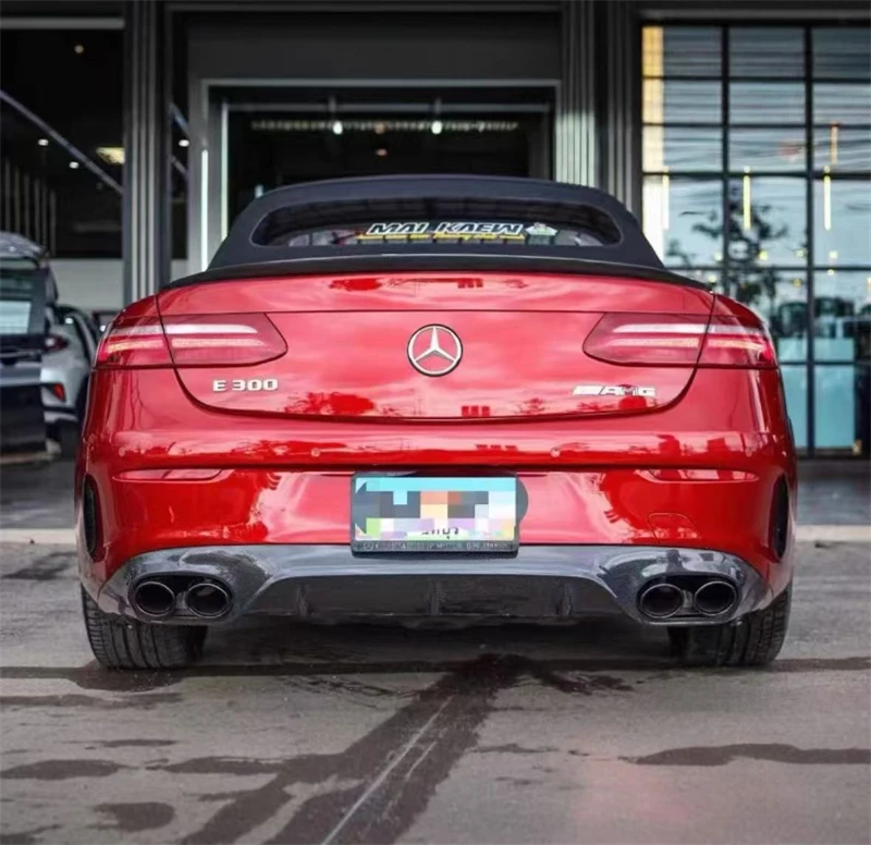 لمرسيدس بنز W238 E53 2016 2017 2018 2019 2020 2021 2022 2023 ReaI ألياف الكربون الوفير الخلفي الشفة منفذ العادم المفسد عدة