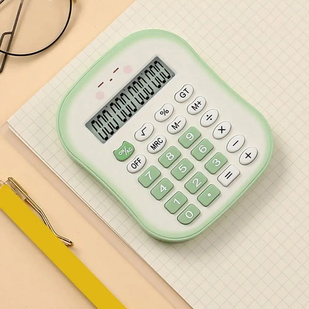 Cute Calculator Handheld Calculator Colorful Battery Powered Calculator with Lcd Display Big Buttons 12 Digit Portable for Easy