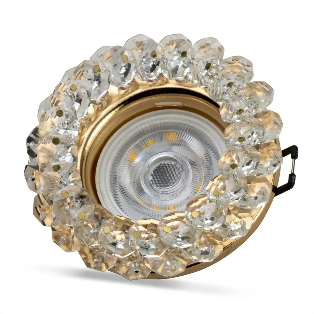 

Светодиодный встраиваемый светильник JOYINLED Nordic Luxury с золотой/хромированной отделкой и инкрустацией кристаллами, диаметр выреза 75 мм, для коридоров и ресторанов, GU10, точечный, встраиваемый светильник-спот