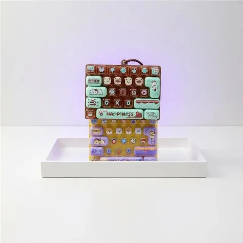 26 grid keycap click style decompression keyboard, 12 keychains, cartoon hand relaxation party gift