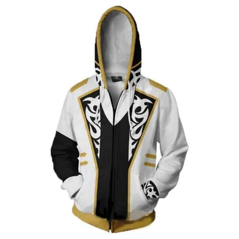 Disfraz de Cosplay de Tekken Jin Kazama para hombres y mujeres, Sudadera con capucha con cremallera, suéter deportivo informal