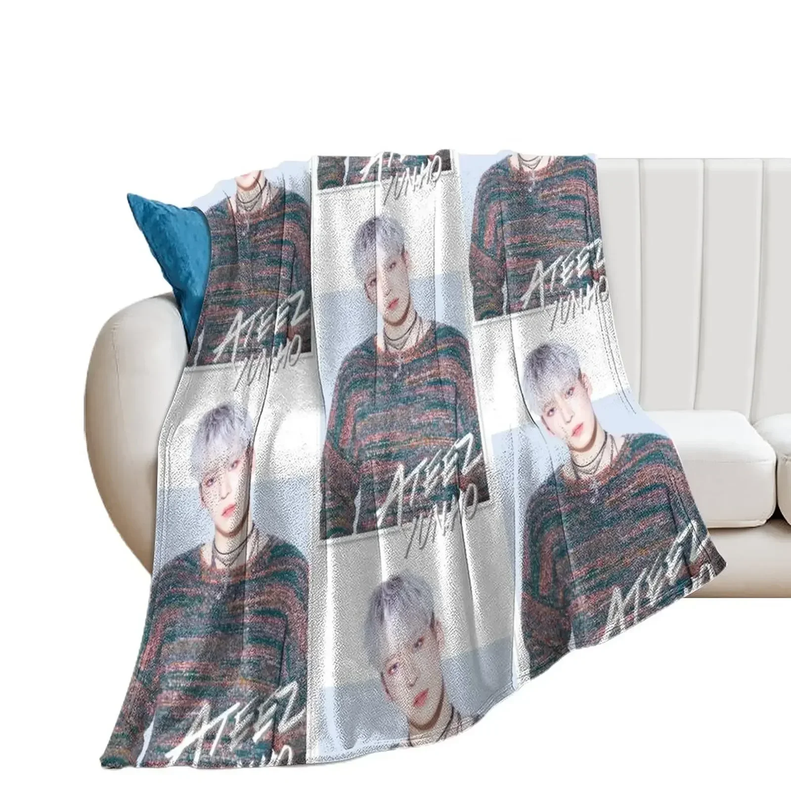 

Ateez - Yunho Throw Blanket Furrys Custom Picnic Blankets