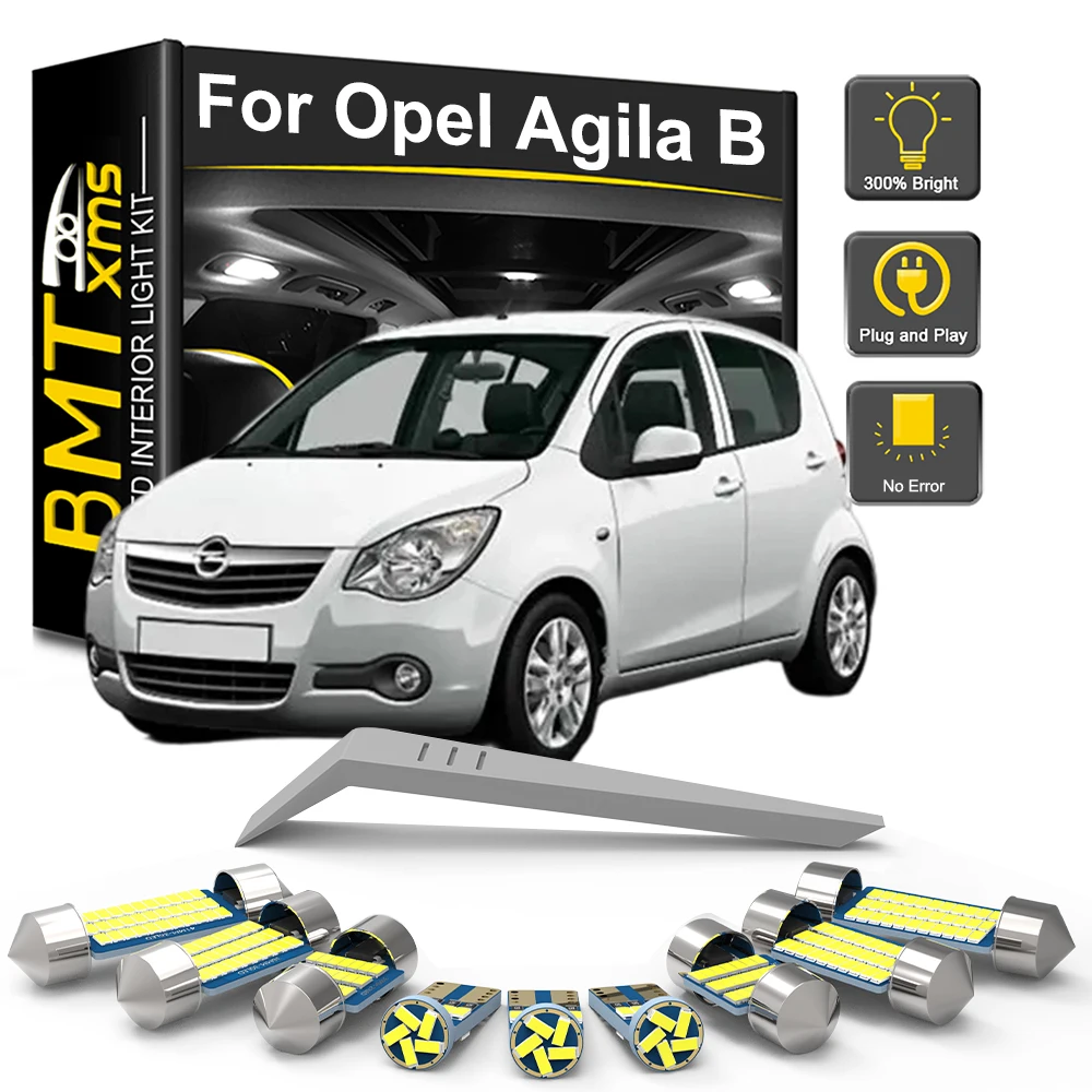 6/12PCS LED Interior Light Bulb Kit For Opel Agila B 2008 2009 2010 2011 2012 2013 2014 LED Car Dome Trunk Lamp Canbus,Map Dome