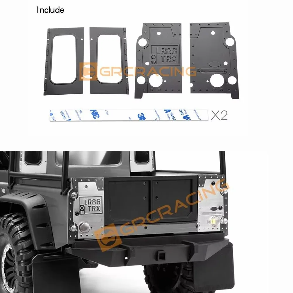 

Metal Decorative Plate On Both Sides Of The Rear Baffle Simulation Rivet Metal Sticker For Traxxas 1/10 Rc Car Trx4 Defender