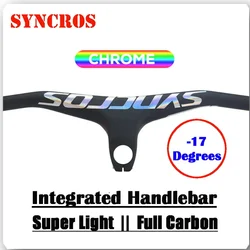 SYNCROS  Carbon  Integrated  MTB Handlebar , Mountain Bike Accessories Black Stem -17 degree 70mm-110mm