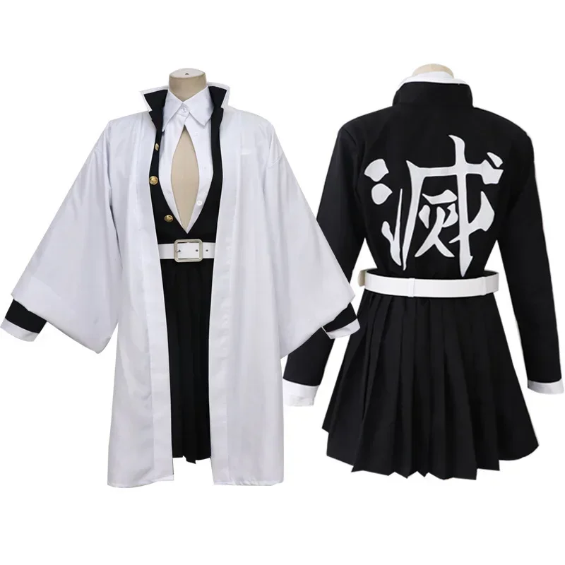 Anime Kanroji Mitsuri Cosplay Kostuum Kimetsu No Yaiba Kostuum Kimono Uniform Kanroji Mitsuri Pruik Halloween Sleding