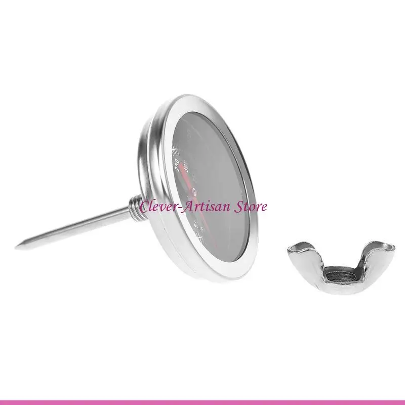 E06B Typ wybierania termometr piekarnika ze stali nierdzewnej z przezroczystą skalą dużą temperaturę temperaturową