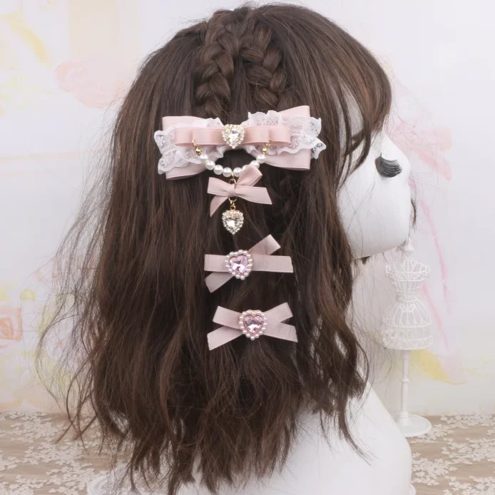 Handmade Japanese Lolita Sweet and Cute Mass-produced Headgear Imported Lace Lta Bag Bow Hairpin Side Clip for Women 6
