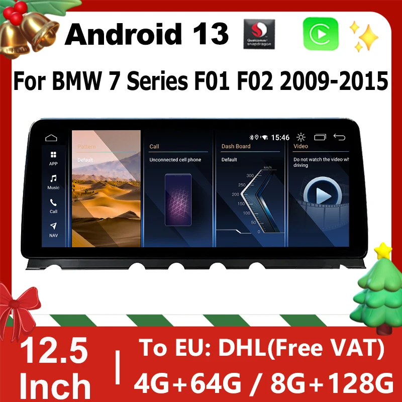 

12.5" Snapdragon Android 13 Car Radio For BMW 740 Series F01 F02 Multimedia Player Carplay Auto GPS Navigation Touch Headunit 4G