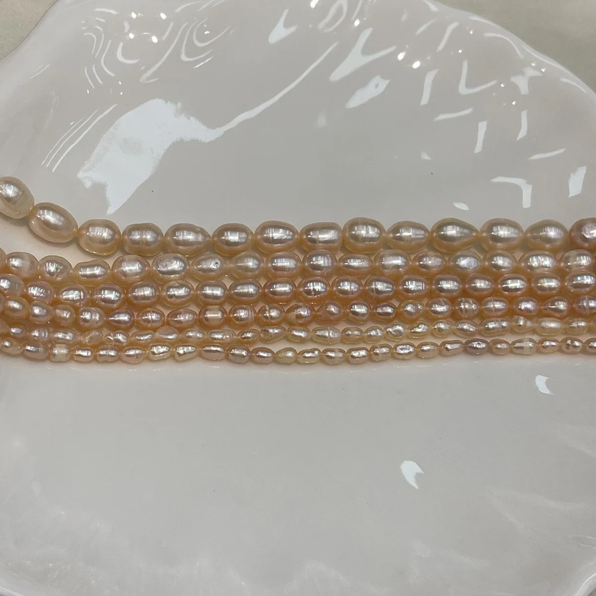3-8mm AA Orange Reisförmige Perlen Lose Perlen Natürliche Süßwasserperlen für Schmuckherstellung DIY Halsketten Armband Zubehör – Detail 4