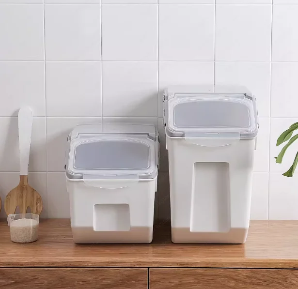 Sealed Rice Storage Bucket – Household Plastic Rice Box & Flour Container with Insect-Proof Kitchen Tank