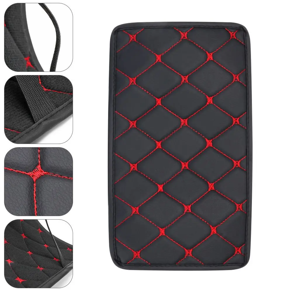 Universal Interior Accessories Waterproof Leather Cushion Case Console Box Mat Car Armrest Pad Arm Rest Cover