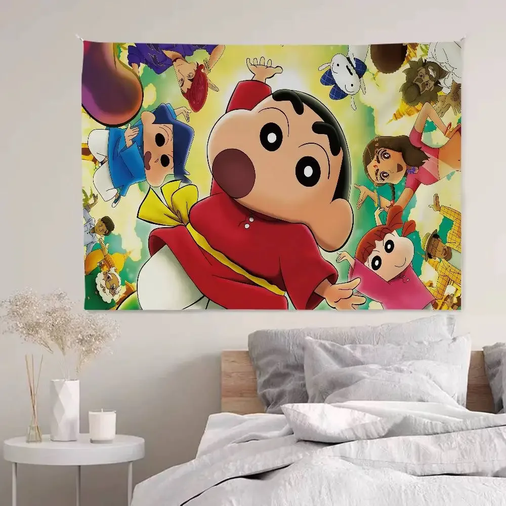 Cute Manga C-Crayon S-Shin-Chans Colorful Tapestry Wall Hanging Bohemian Wall Tapestries Mandala Wall Hanging Sheets