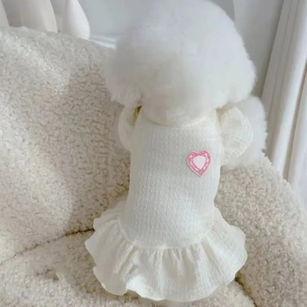 

Fashion Breathable Mesh Dog Princess Dress Ruffle Comfortable Pet Cake Skirt Flying Sleeve Princess Apparel Small Dogs