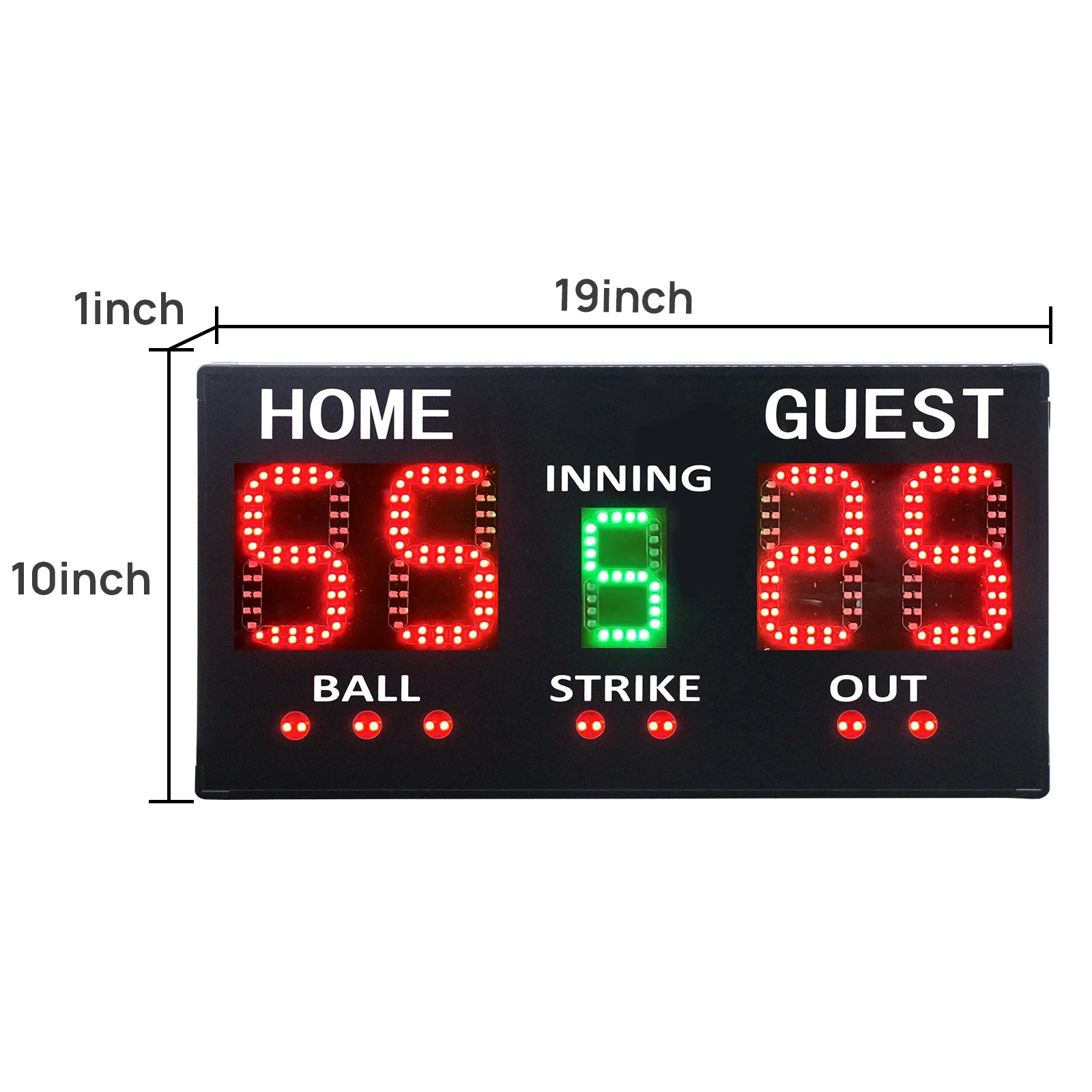 GANXIN Multifunctional Remote Control Outdoor Sports LED Display Electronic Digital Baseball Scoreboard