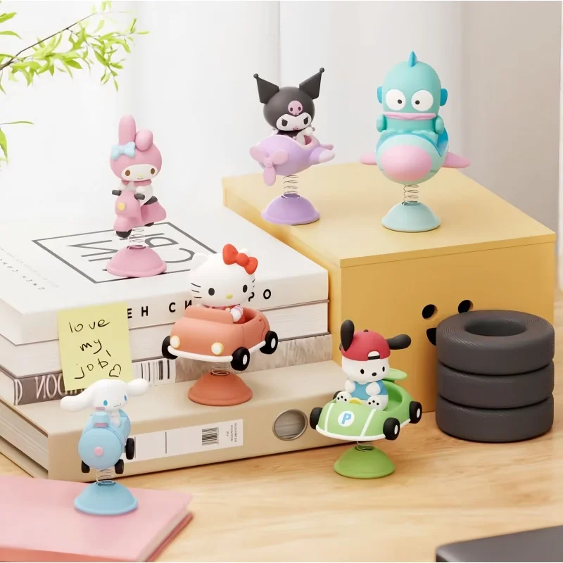 

New Authentic Sanrio Family Swinging Music Ornament Car Desktop Handmade Accessories Peripheral Gifts