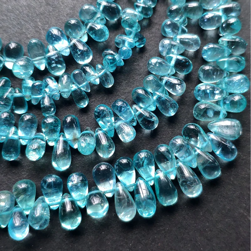 Imagem -03 - Loose Apatita Lava Blue Drop Beads para Fazer Jóias Colar Natural Atacado 18cm 57 mm Fppj