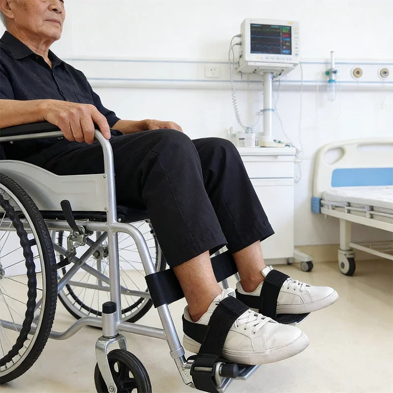 

1pc 2PCS Wheelchair Safety Fixed Belt Leg Restraints for Paralyzed Elderly People Prevent the Foot from Falling off the Footrest
