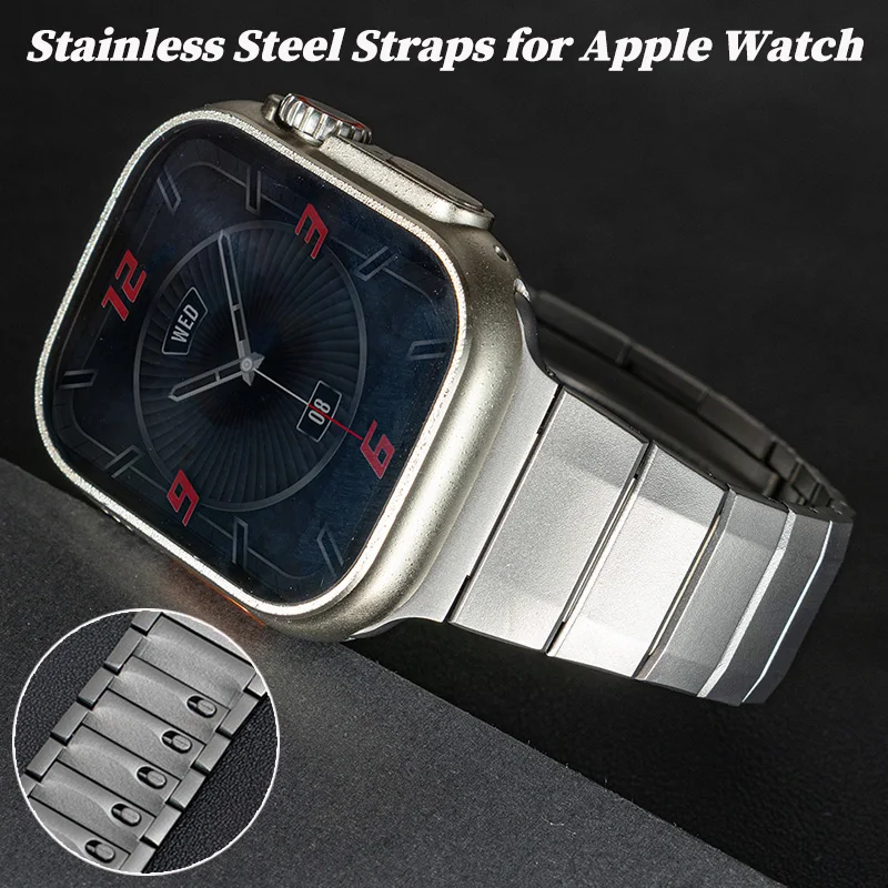 Edelstahlarmbänder für Apple Watch 40 44mm 45 41 46mm 49mm Metallarmband für iWatch Series 12 11 10 9 7 8 SE 3 Ultra 4