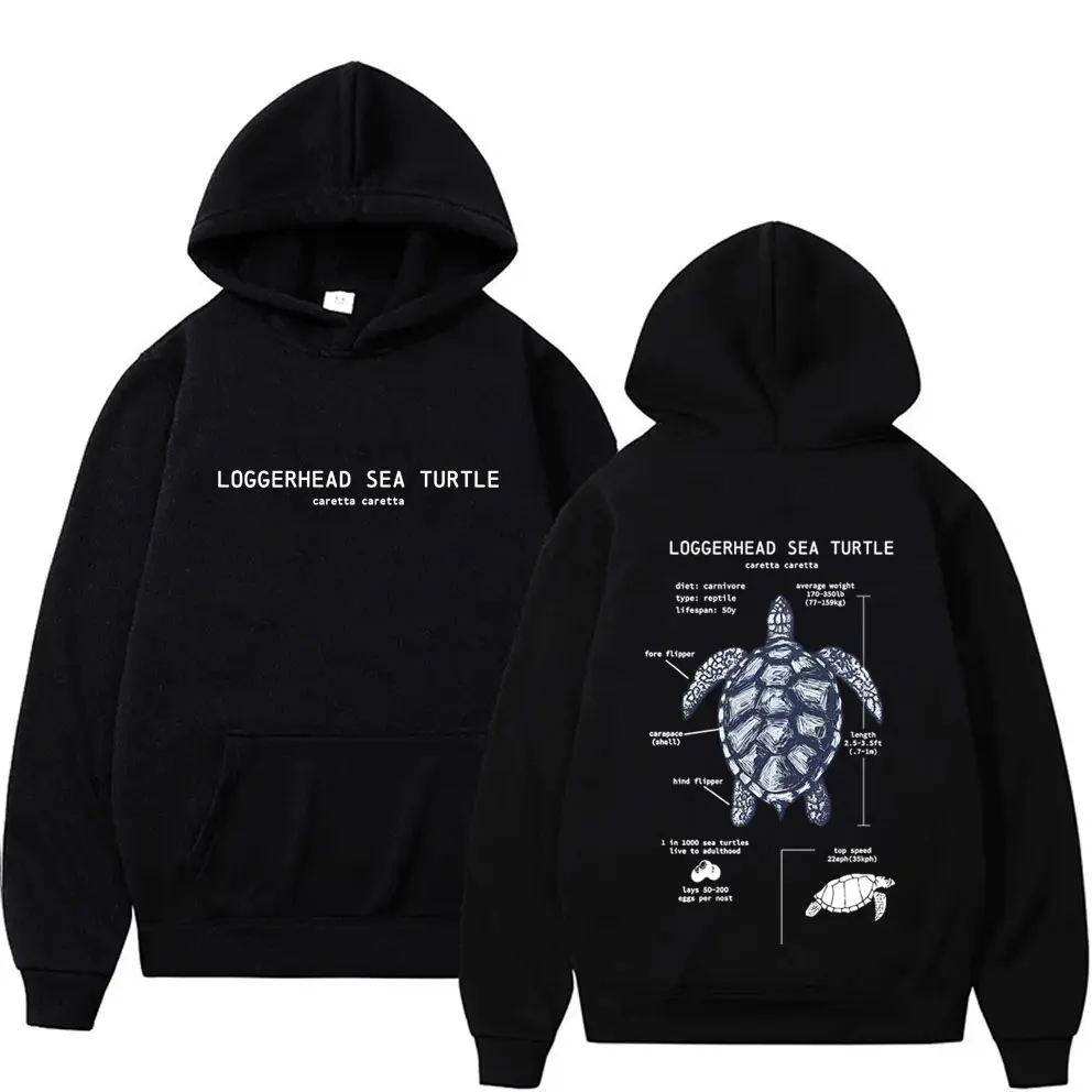 Sea Turtle Anatomy Graphic Hoodie Men Women Clothing Casual Oversized Pullover Hoodies Men's Fashion Vintage Hooded Tracksuit