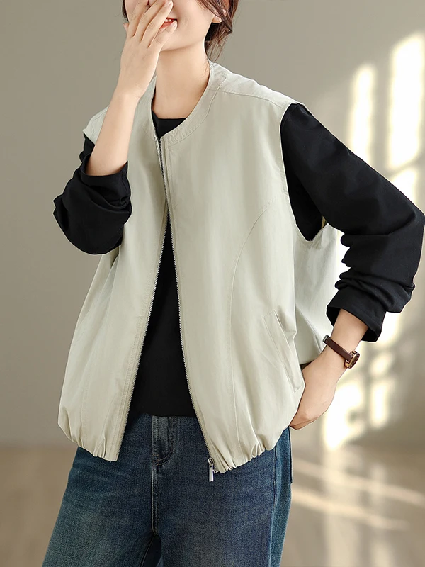 

Многослойный женский жилет для похудения, асимметричная молния, простой 3D-рез, полиэфирное волокно, без глажки, прочный круглый, обычный L...