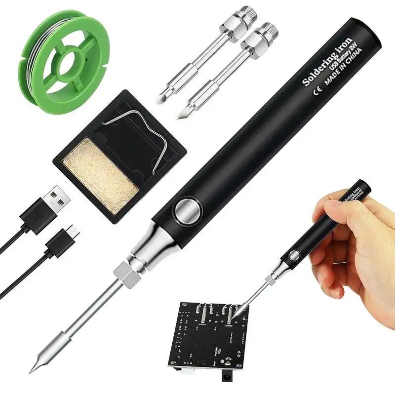 

Portable Soldering Iron Portable USB Rechargeable Solder Iron 1100mAh 3 Modes 10W Welding Soldering Iron Tool For Metal Jewelry