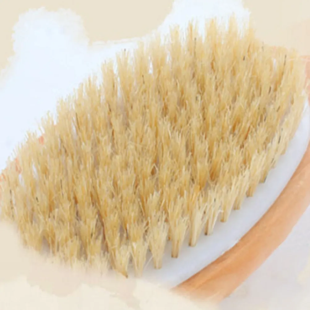 1Pcs Double-Sided Body Care Bath Brush White Boar Bristles Natural Wood Handle Shower Scrub Promote Blood Circulation Exfoliate