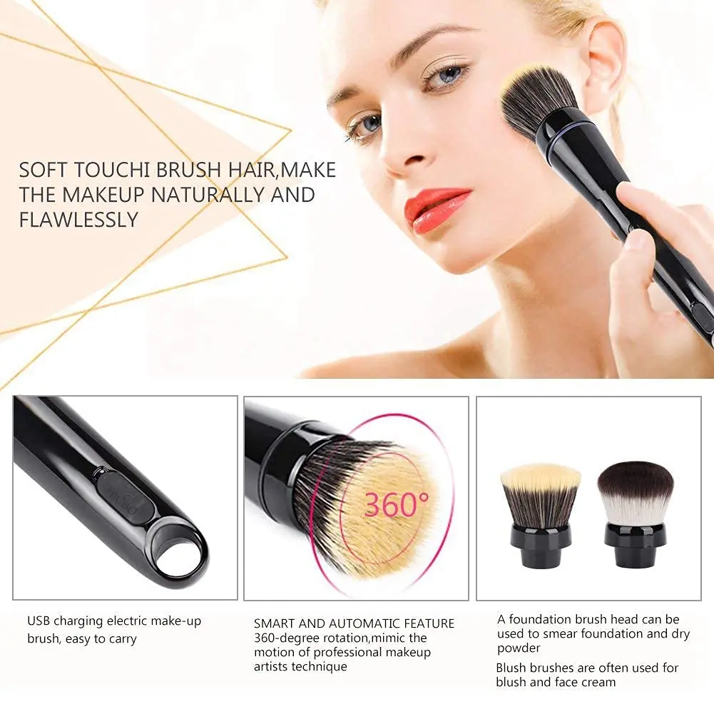 Personalized Beauty Brush Fast Blender High speed Set Foundation Brush Beauty Mushroom Head  Makeup Tool Electric Powder Brushes