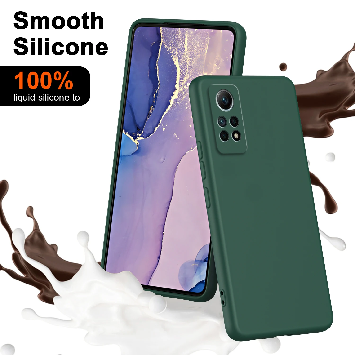 Luxury Liquid Silicone Case For Xiaomi Redmi Note 12 Pro 4G Built in Flannel Armor Shockproof Soft Phone Cover RedmiNote12Pro4G