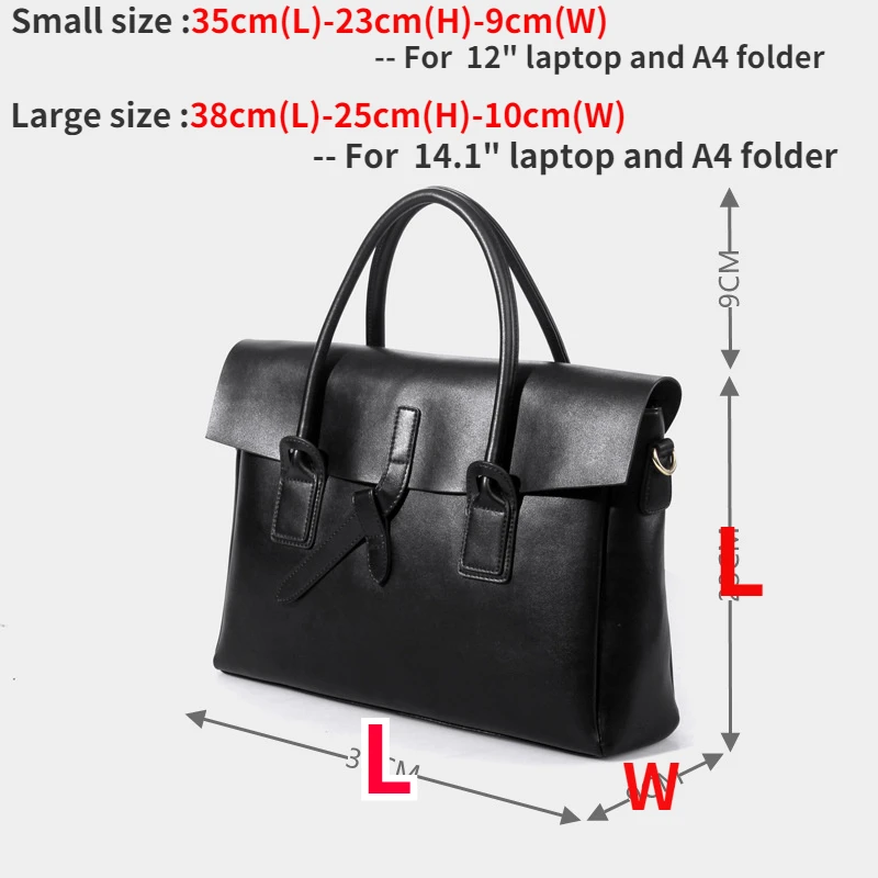 2024 New Women\'s Briefcase Genuine Leather Laptop Handbag Business Office Shoulder Bag Ladies Fashion Female Laptop Briefcase