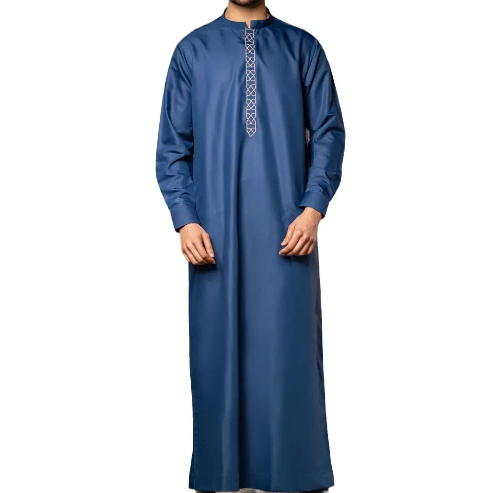 Robe de style ethnique brodée à manches longues, style arabe musulman, mode décontractée simple, Arabie saoudite, Moyen-Orient, Dubaï, nouveau