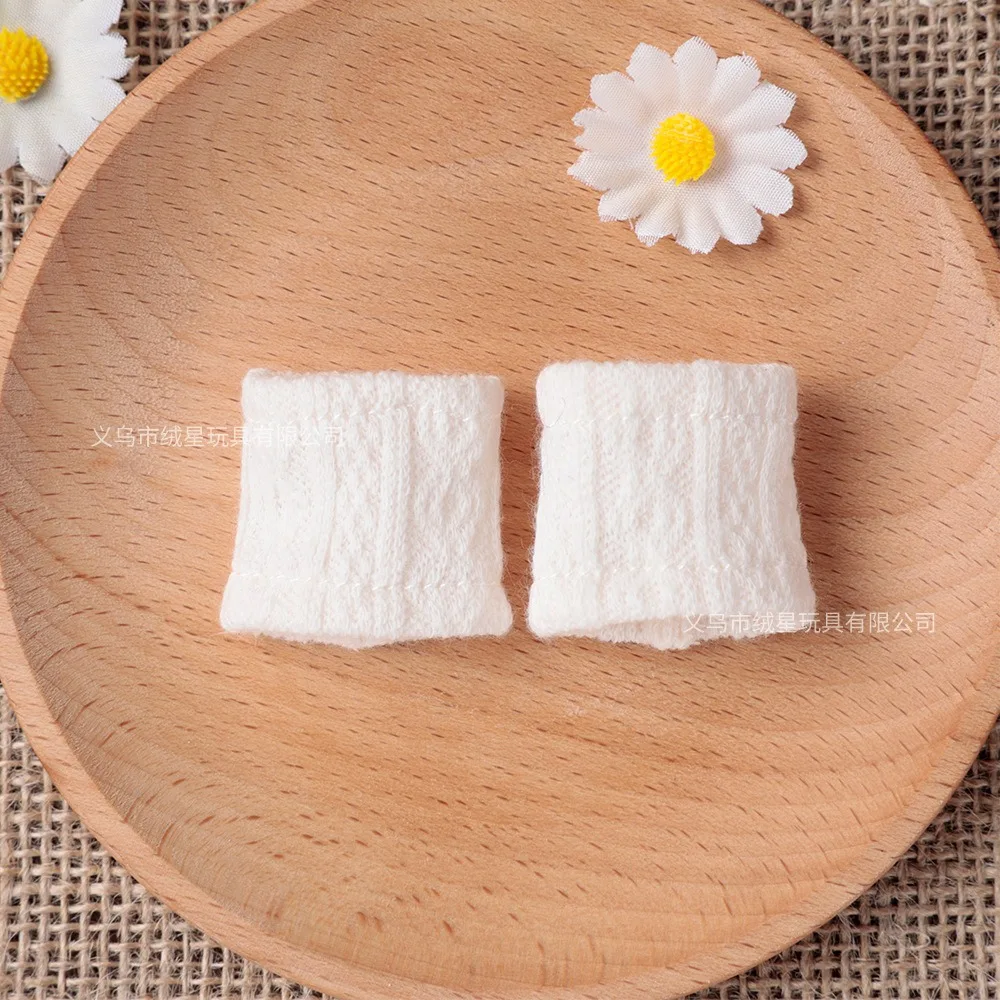 Calentadores de piernas de punto para muñecas pequeñas, de color liso, con diseño de punto trenzado, accesorios para disfrazar muñecas de peluche pequeñas.