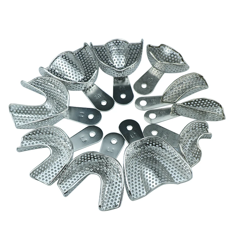 

Dental Lab Equipment Upper Lower Stainless Steel Impression Trays For Dental Lab Dental Care Teeth Holder