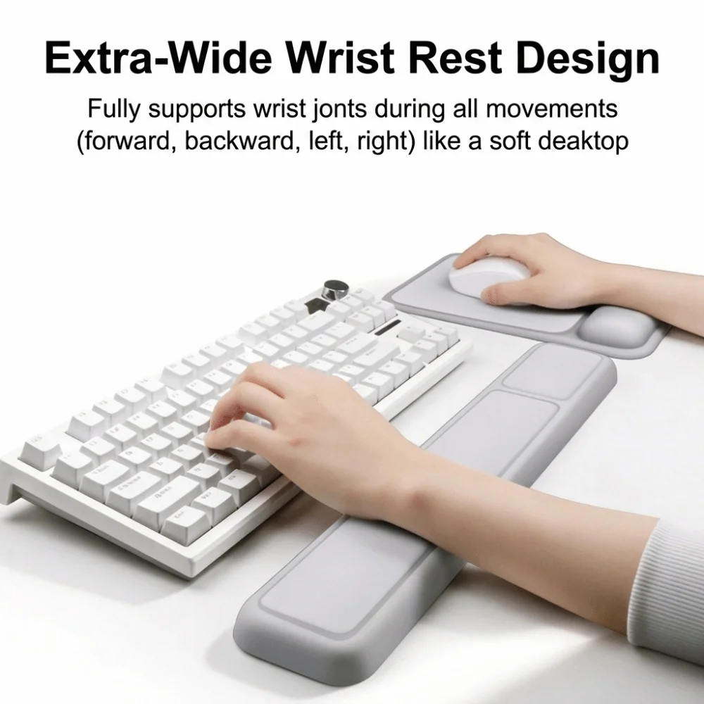 Ergonomic Wrist Rest Mouse Pad Non-Slip Base Soft Palm Rest Keyboard Wrist Support Pad Slow Rebound Washable Hand Pillow
