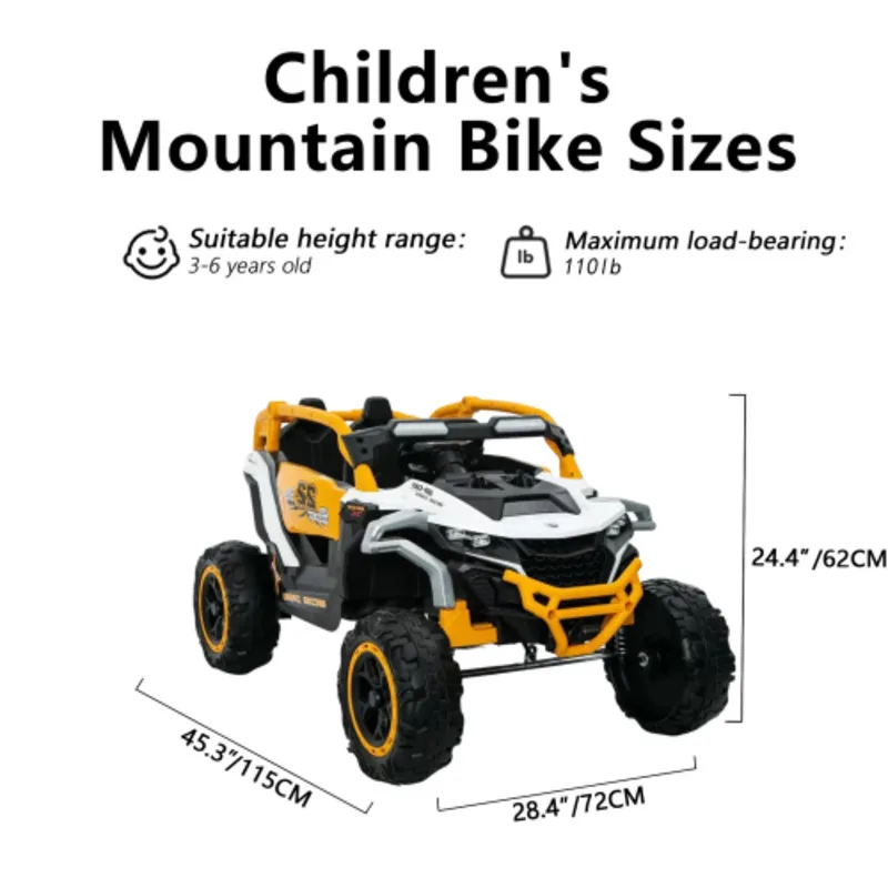 Passeio em modelos caminhão carro 12v crianças veículos elétricos 2 lugares utv controle remoto dianteiro traseiro choque suspensão lanternas