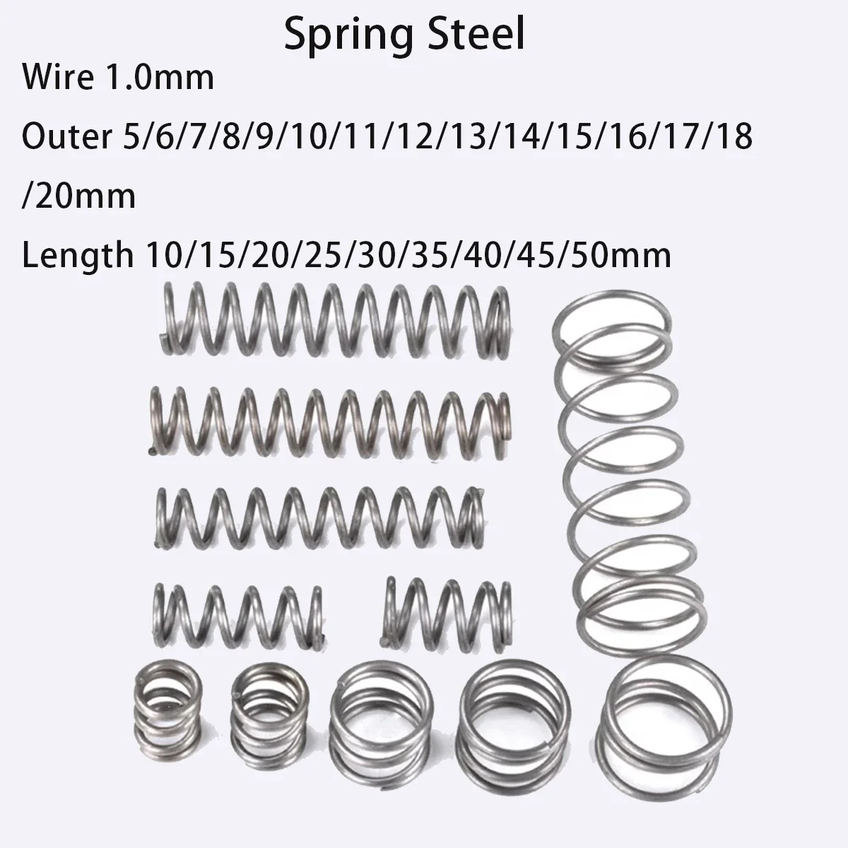 

Strong Steel Spring Compressed Miniature Ballpoint Pen Spring Wire 1.0mm Outer 5/6/7/8/9/10/11/12/13/14/15/16mm Length 10-50mm