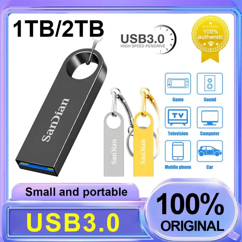 Flash Drive USB 3.0 Mini, Flash Drive logam kecepatan tinggi, memori Disk 2TB 1tb 512GB 256GB tahan air