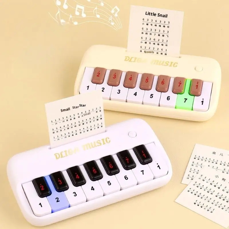 Conjunto de brinquedos educativos interativos: piano digital de 15 teclas para crianças, instrumento musical portátil infantil