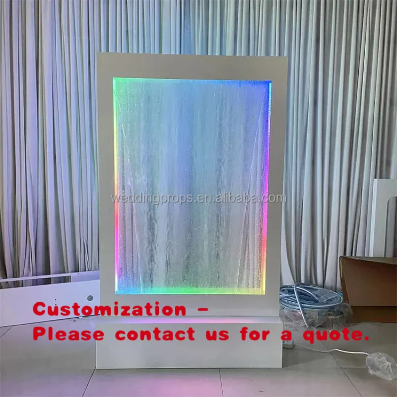 custom.Freestanding LED Wall Fountain Recirculating Indoor Waterfall Curtain Wedding Home Hotel Commercial Decoration