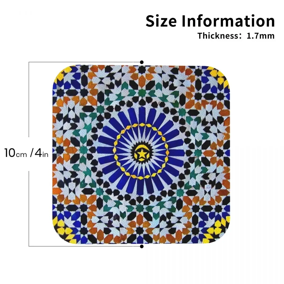 Arabic Tiles Moroccan Mosaic Coasters Kitchen Placemats Waterproof Insulation Cup Coffee Mats For Home Tableware Pads Set of 4