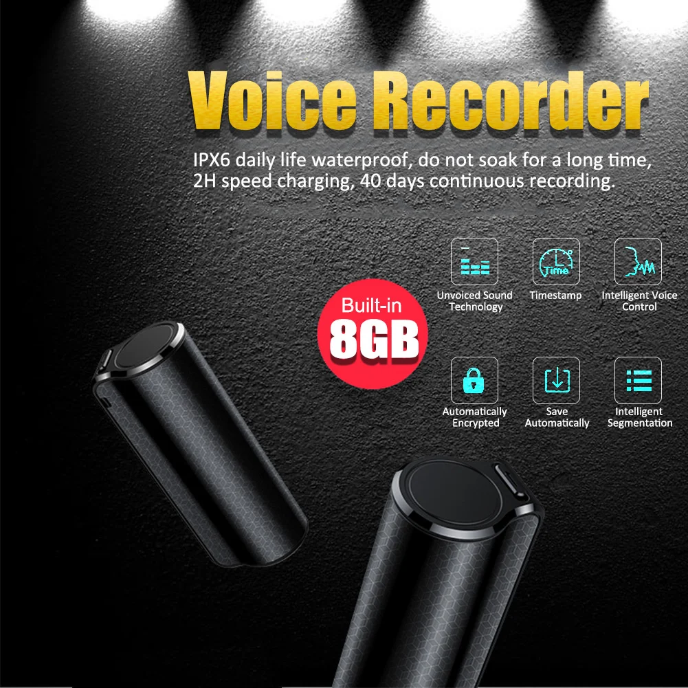 Recording Strong Magnetic Voice Controlled Recording Pen Long-time Standby Recorder MP3 HD Noise Reduction Recording